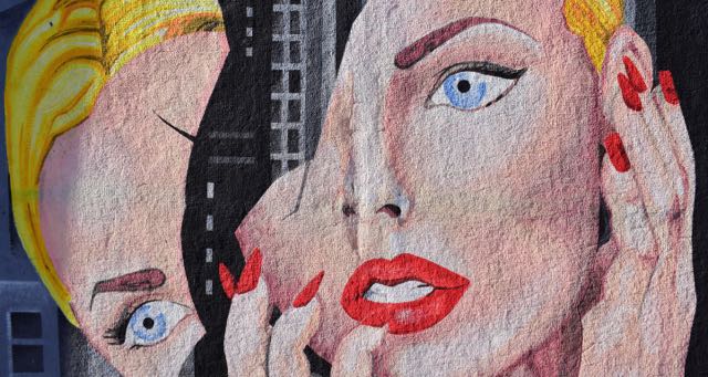 painting of a distorted woman face