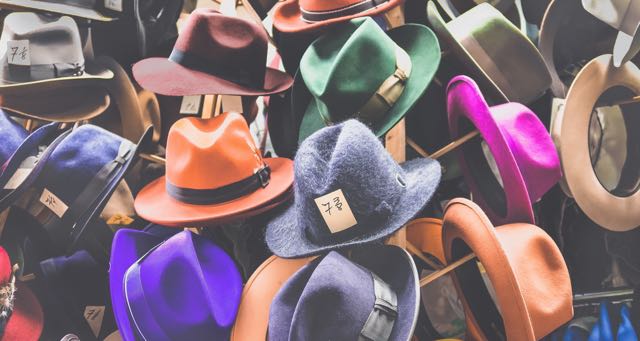 many different colors fedora hats